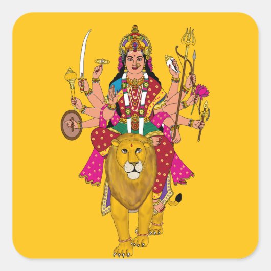 Autocollant de la déesse Durga – Esprit divin hind (Devant)