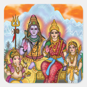 Autocollant de la famille de Lord Shiva