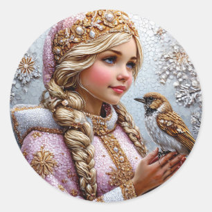 Autocollant de la jeune fille de neige Cadeau de f