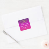 Autocollant de la partie d'or violet de princesse  (Enveloppe)