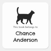 Autocollant de la plaque de silhouette de chat (Devant)