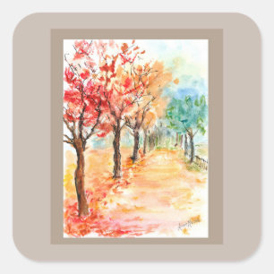 Autocollant de la route d'automne