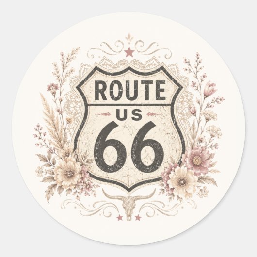 Autocollant de la Route Mère Florale Boho (Devant)