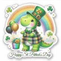 Autocollant de la Saint-Patrick Chanceux Heureux