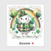 Autocollant de la Saint-Patrick Chanceux Heureux (Feuille)