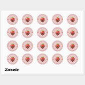 Autocollant de la Saint-Valentin à la fraise migno (Feuille)