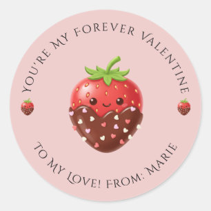 Autocollant de la Saint-Valentin à la fraise migno