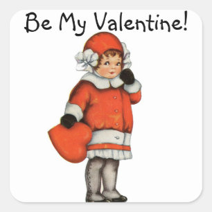 Autocollant de la Saint-Valentin de petite fille v