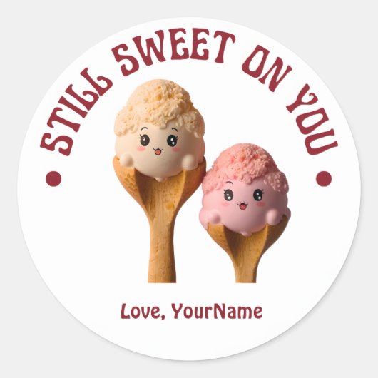 Autocollant de la Saint-Valentin mignon toujours d (Devant)