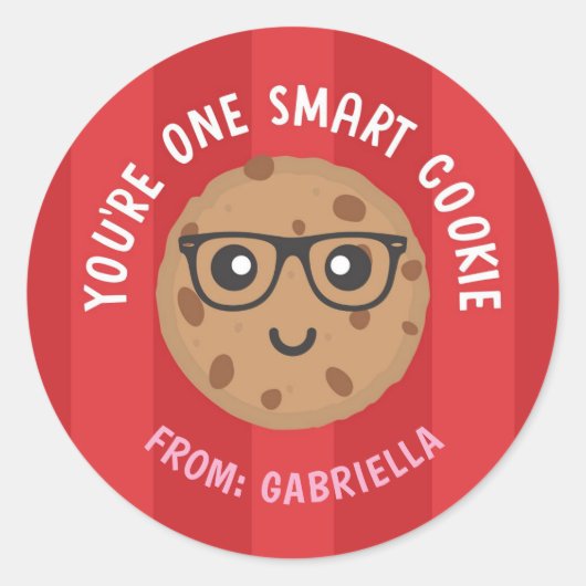 Autocollant de la Saint-Valentin One Smart Cookie (Devant)