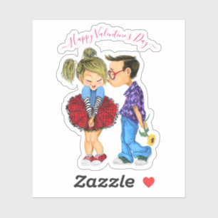 Autocollant de la Saint-Valentin pour couple roman