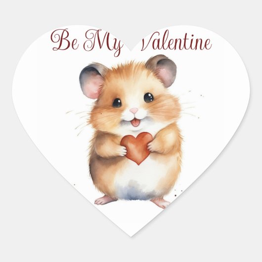 Autocollant de la Saint-Valentin pour hamster (Devant)