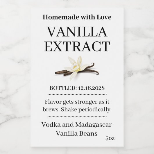 Autocollant de label moderne pour extrait de vanil (Étiquettes simples)