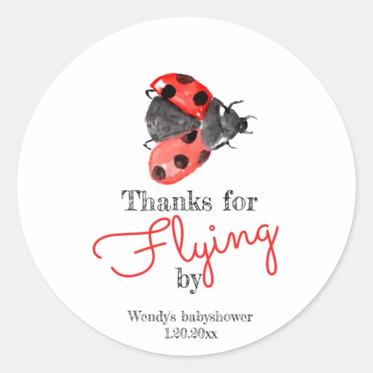 autocollant de lady bug pour baby shower (Devant)
