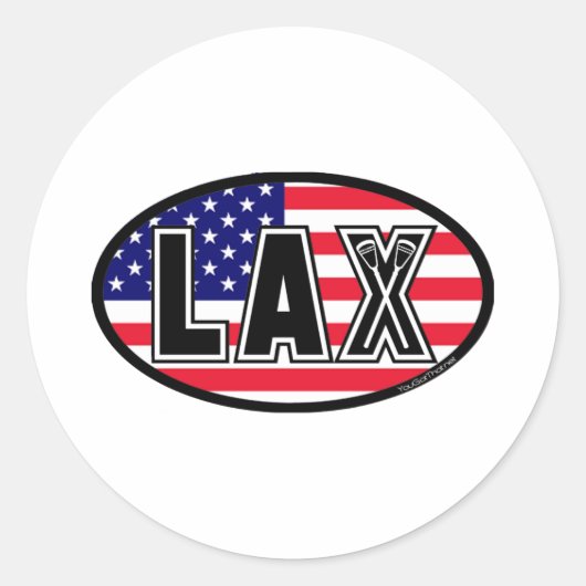 Autocollant de l'Amérique de drapeau de lacrosse (Devant)