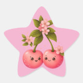 Autocollant de l'amour de cerise mignon (Devant)