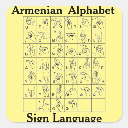Autocollant de langue des signes alphabétiques arm (Devant)