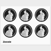 Autocollant de lapin blanc étrange (Feuille)
