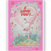 Autocollant de lapin d'amour de la Saint-Valentin (Devant)