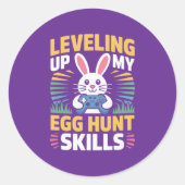 Autocollant de lapin de jeu de chasse aux œufs de (Devant)