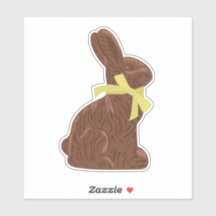 Autocollant de lapin de Pâques en chocolat