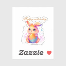 Autocollant de lapin de Pâques mignon – Lapin past