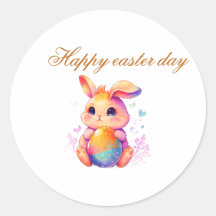 Autocollant de lapin de Pâques mignon – Lapin past