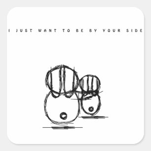 Autocollant de lapin pour joli couple