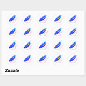 Autocollant de lapin sorcier bleu mignon (Feuille)