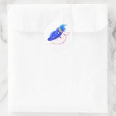 Autocollant de lapin sorcier bleu mignon (Sac)
