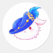 Autocollant de lapin sorcier bleu mignon