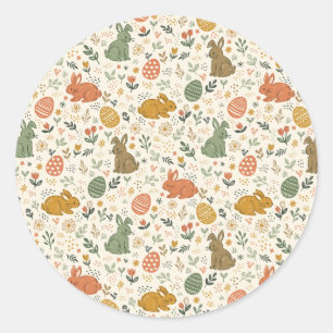Autocollant de lapins de printemps dessinés à la m