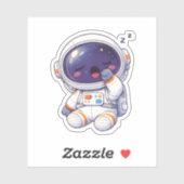 Autocollant de l'astronaute mignon endormi Kawaii (Feuille)