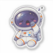 Autocollant de l'astronaute mignon endormi Kawaii (Devant)
