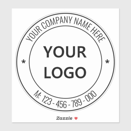 Autocollant de l'entreprise avec logo et texte per (Feuille)