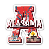 Autocollant de l'État de l'Alabama | Design de mon
