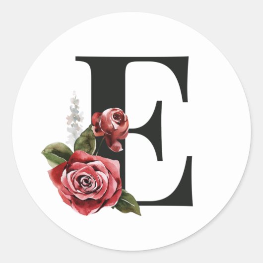 Autocollant de lettre initiale E pour les vacances (Devant)