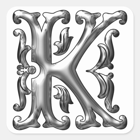 Autocollant de lettre majuscule K initiale en arge (Devant)