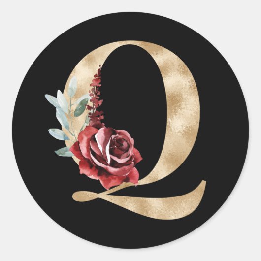 Autocollant de lettre Q initiale pour les vacances (Devant)