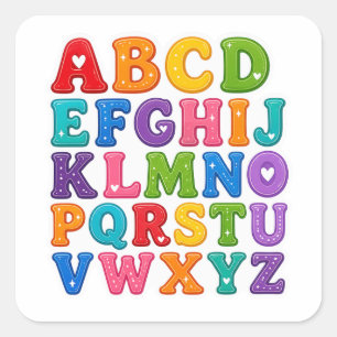 Autocollant de lettres d'alphabet ABCD coloré