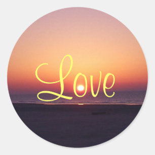 Autocollant de lever de soleil d'amour