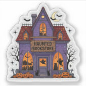 Autocollant de librairie hantée - Joli Halloween É (Devant)