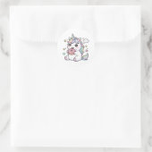Autocollant de licorne kawaii mignonne mangeant un (Sac)