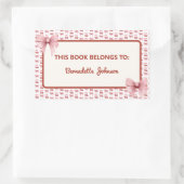 Autocollant de livre à thème Ruban Rose Coquette p (Sac)