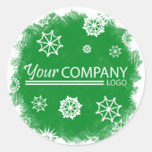Autocollant de logo à flocons de neige verts et bl (Devant)
