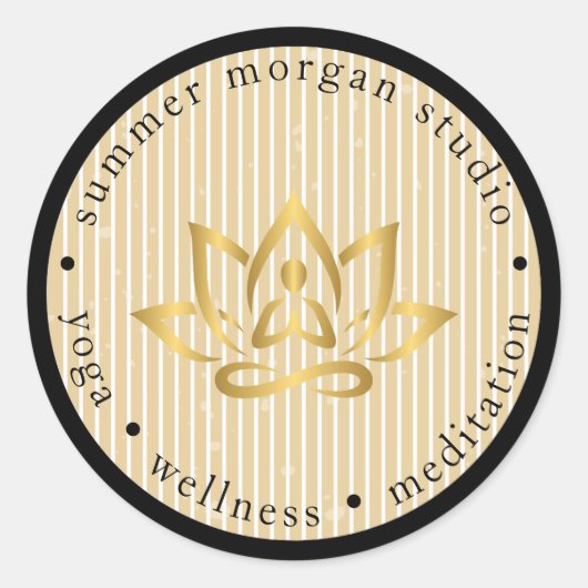 Autocollant de logo de studio de yoga moderne (Devant)