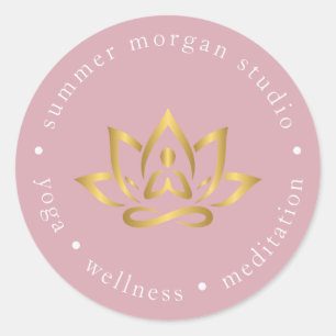Autocollant de logo de studio de yoga neutre