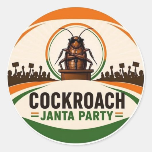 Autocollant de logo du parti Cockroach Janta (Devant)