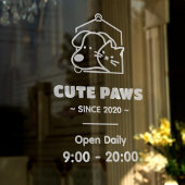 Autocollant de logo et d'horaires de la boutique d