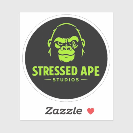 Autocollant de logo vert Stressed Ape Studios (Feuille)